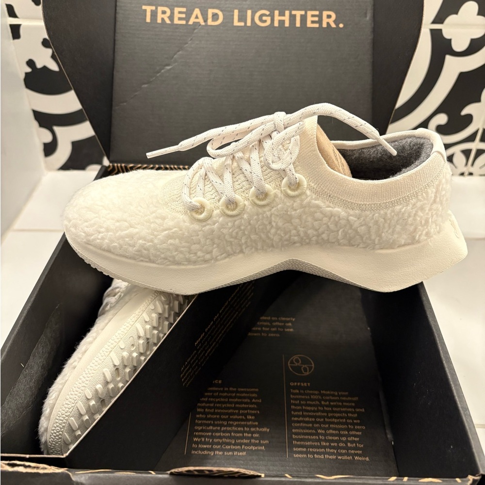 NWT Allbirds Women's Wool Dasher Fluff - Natural White - Size 8 - Picture 5 of 6